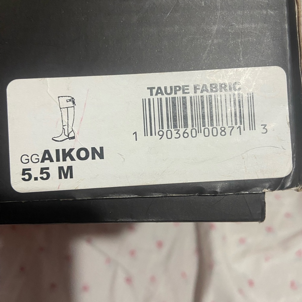 Aikon Taupe Fabric Boots - Size 5.5 M